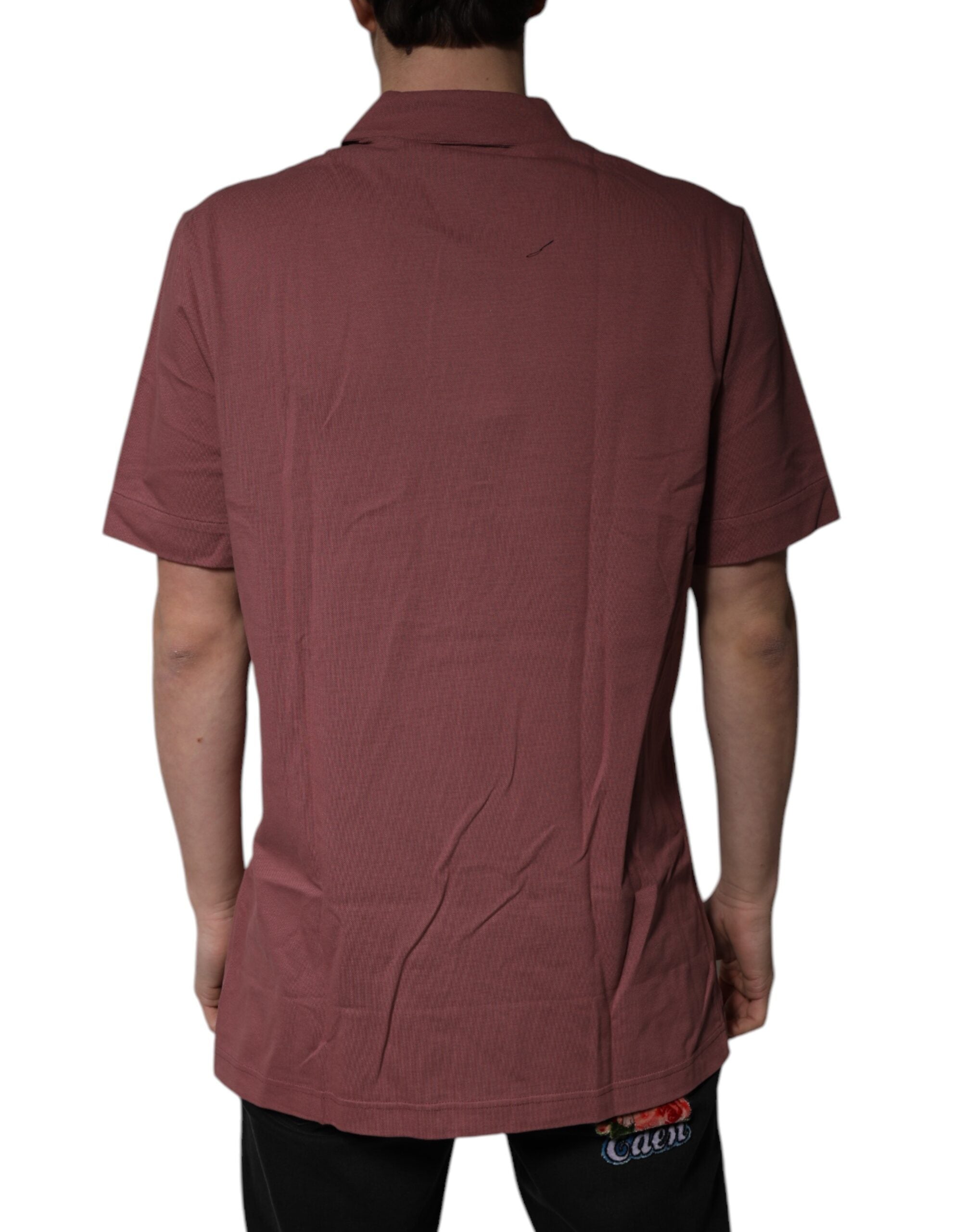Dolce & Gabbana Dark Pink Button Down Casual Polo Shirt for Men